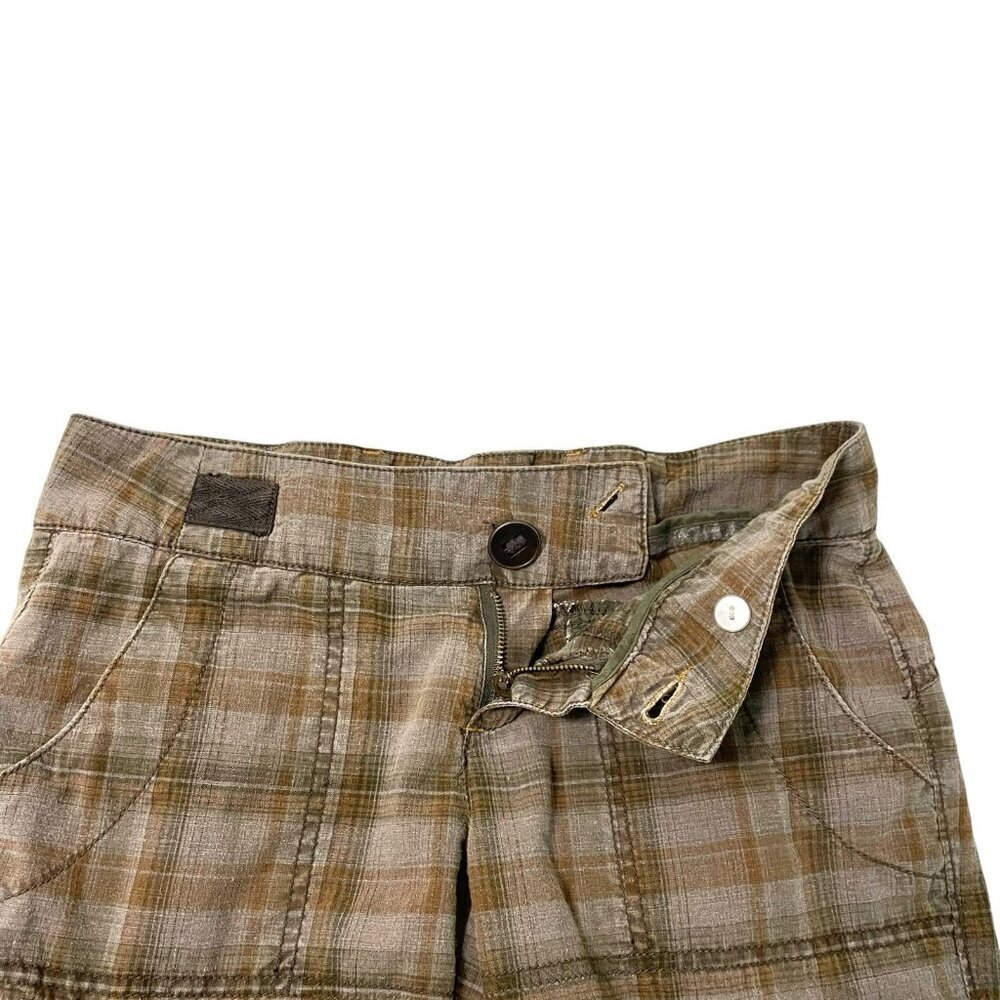 Vintage Y2K Free People Plaid Low Rise Convertible Bermuda Skater Shorts size 2 - Picture 3 of 9
